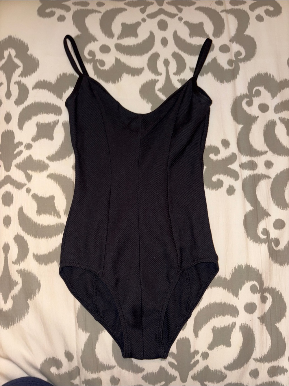 Mirella Black Ribbed Leotard